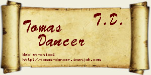 Tomas Dancer vizit kartica